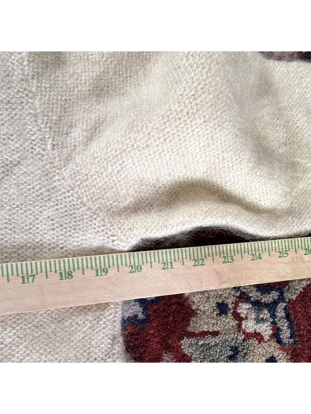 Harvé Benard Women's S Ivory Wool Mohair Blend Crew Neck Knit Pullover Sweater - Picture 5 of 9
